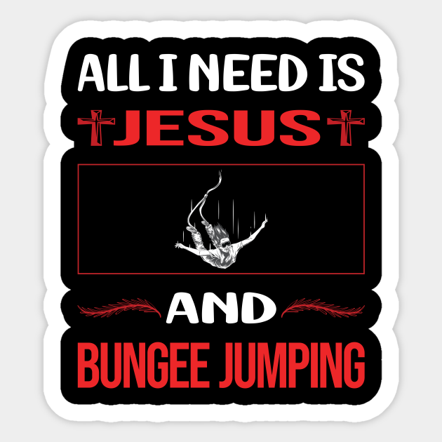 Funny Jesus Bungee Jumping Bungee Jumping Sticker TeePublic